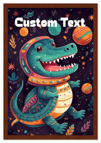 Thumbnail for Just So Posh SpaceAni 1 Gator 1 Wall Art Decor Poster Photo Print, Ideal For Home or Office - Front View