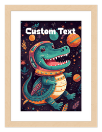 Thumbnail for Just So Posh SpaceAni 1 Gator 1 Wall Art Decor Poster Photo Print, Ideal For Home or Office - Front View
