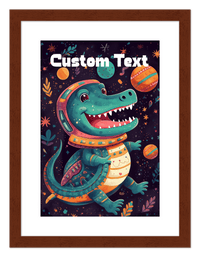 Thumbnail for Just So Posh SpaceAni 1 Gator 1 Wall Art Decor Poster Photo Print, Ideal For Home or Office - Front View