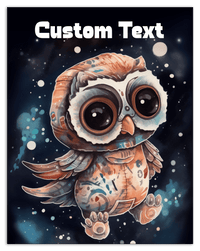 Thumbnail for Just So Posh SpaceAni 1 Owl 1 Wall Art Decor Poster Photo Print, Ideal For Home or Office - Front View