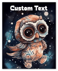 Thumbnail for Just So Posh SpaceAni 1 Owl 1 Wall Art Decor Poster Photo Print, Ideal For Home or Office - Front View