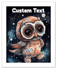 Thumbnail for Just So Posh SpaceAni 1 Owl 1 Wall Art Decor Poster Photo Print, Ideal For Home or Office - Front View