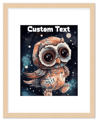 Thumbnail for Just So Posh SpaceAni 1 Owl 1 Wall Art Decor Poster Photo Print, Ideal For Home or Office - Front View