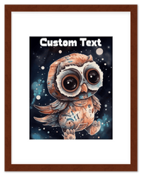 Thumbnail for Just So Posh SpaceAni 1 Owl 1 Wall Art Decor Poster Photo Print, Ideal For Home or Office - Front View