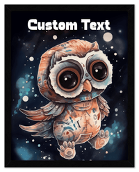 Thumbnail for Just So Posh SpaceAni 1 Owl 1 Wall Art Decor Poster Photo Print, Ideal For Home or Office - Front View