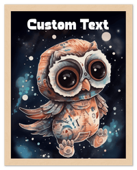 Thumbnail for Just So Posh SpaceAni 1 Owl 1 Wall Art Decor Poster Photo Print, Ideal For Home or Office - Front View