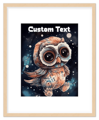 Thumbnail for Just So Posh SpaceAni 1 Owl 1 Wall Art Decor Poster Photo Print, Ideal For Home or Office - Front View