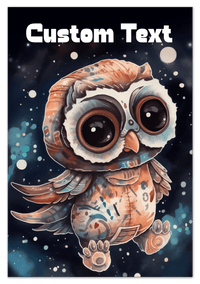 Thumbnail for Just So Posh SpaceAni 1 Owl 1 Wall Art Decor Poster Photo Print, Ideal For Home or Office - Front View