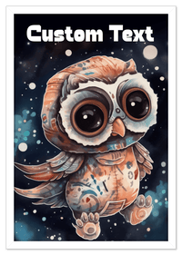 Thumbnail for Just So Posh SpaceAni 1 Owl 1 Wall Art Decor Poster Photo Print, Ideal For Home or Office - Front View
