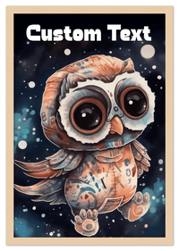 Thumbnail for Just So Posh SpaceAni 1 Owl 1 Wall Art Decor Poster Photo Print, Ideal For Home or Office - Front View
