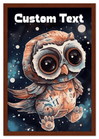 Thumbnail for Just So Posh SpaceAni 1 Owl 1 Wall Art Decor Poster Photo Print, Ideal For Home or Office - Front View