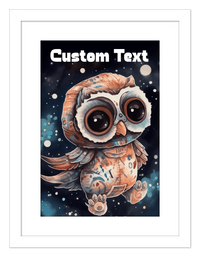 Thumbnail for Just So Posh SpaceAni 1 Owl 1 Wall Art Decor Poster Photo Print, Ideal For Home or Office - Front View