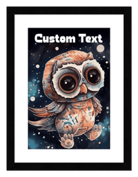 Thumbnail for Just So Posh SpaceAni 1 Owl 1 Wall Art Decor Poster Photo Print, Ideal For Home or Office - Front View