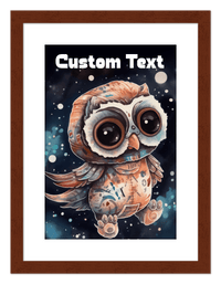 Thumbnail for Just So Posh SpaceAni 1 Owl 1 Wall Art Decor Poster Photo Print, Ideal For Home or Office - Front View