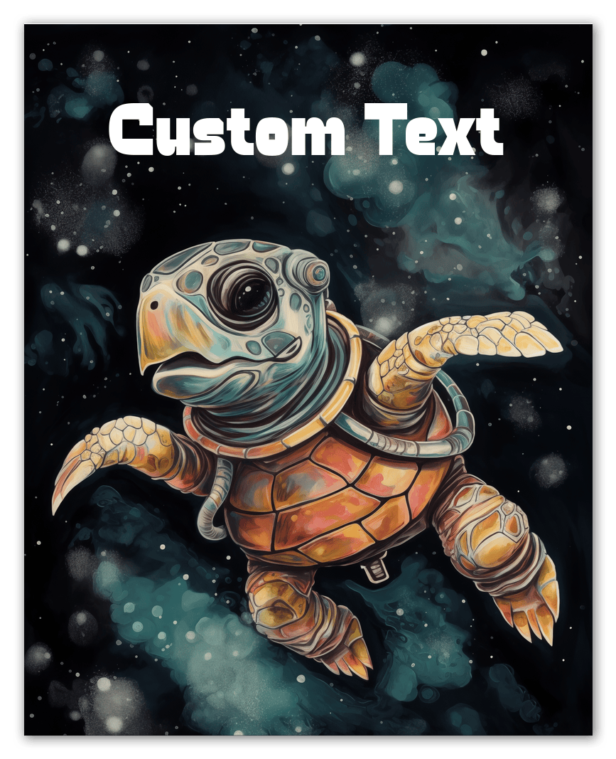 Just So Posh SpaceAni 1 Turtle 1 Wall Art Decor Poster Photo Print, Ideal For Home or Office - Front View