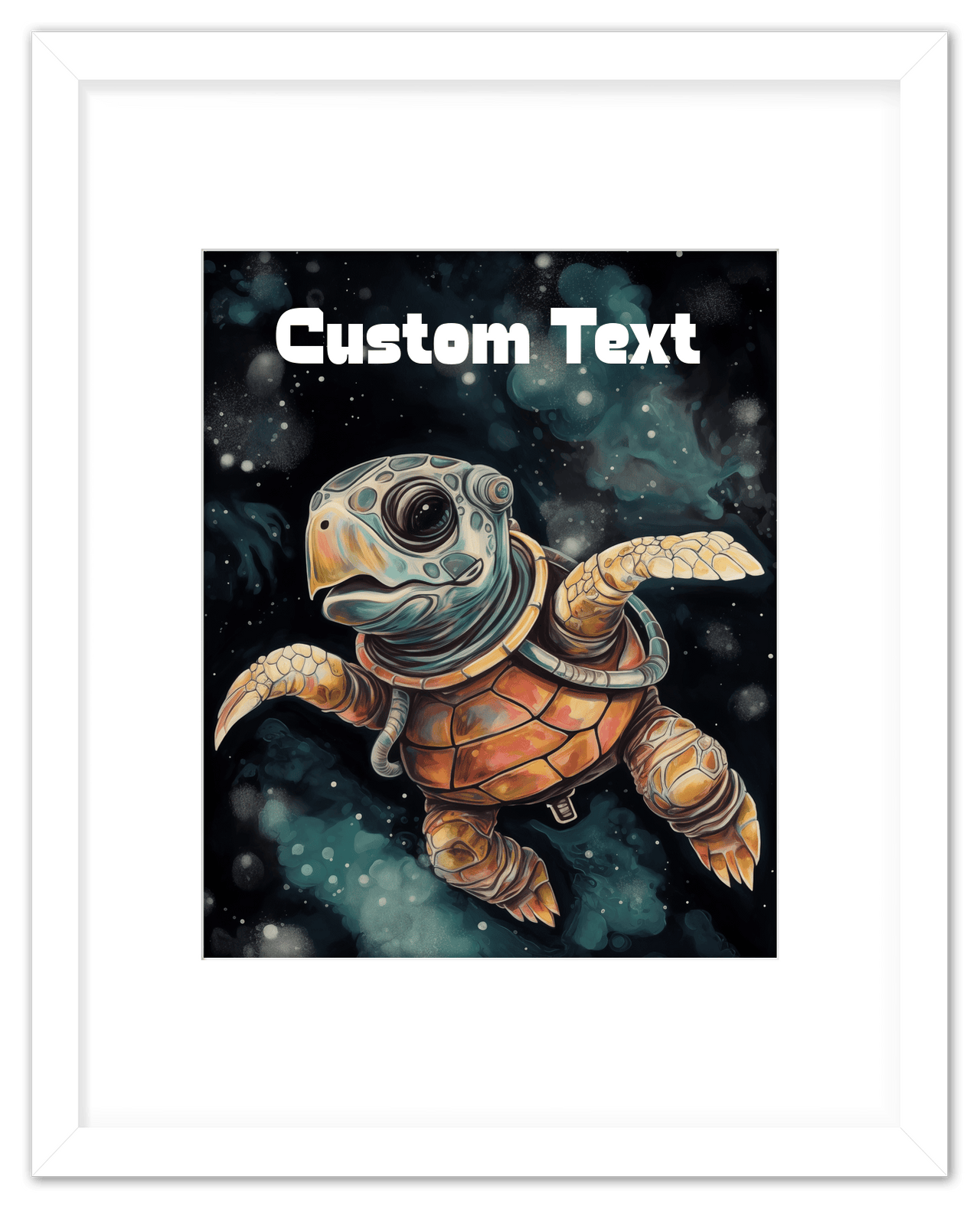 Just So Posh SpaceAni 1 Turtle 1 Wall Art Decor Poster Photo Print, Ideal For Home or Office - Front View