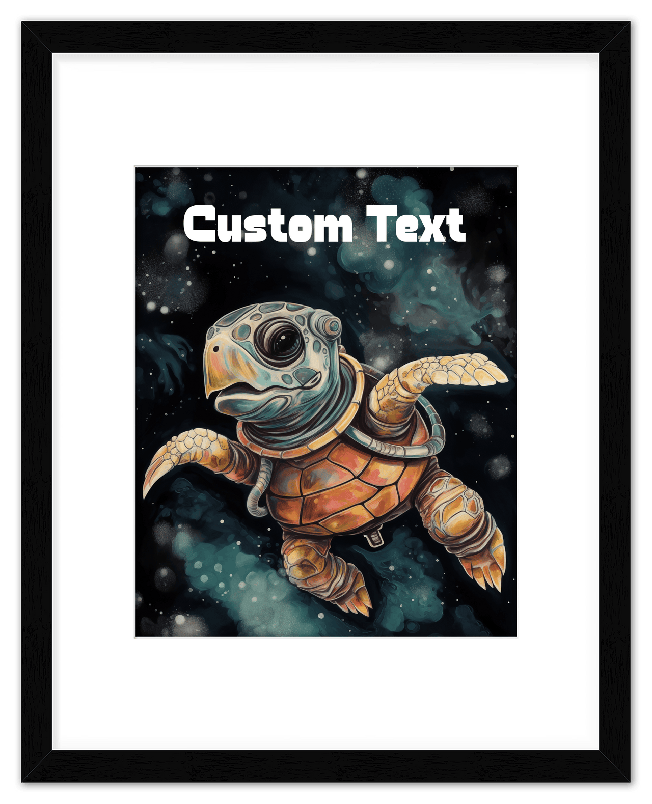 Just So Posh SpaceAni 1 Turtle 1 Wall Art Decor Poster Photo Print, Ideal For Home or Office - Front View