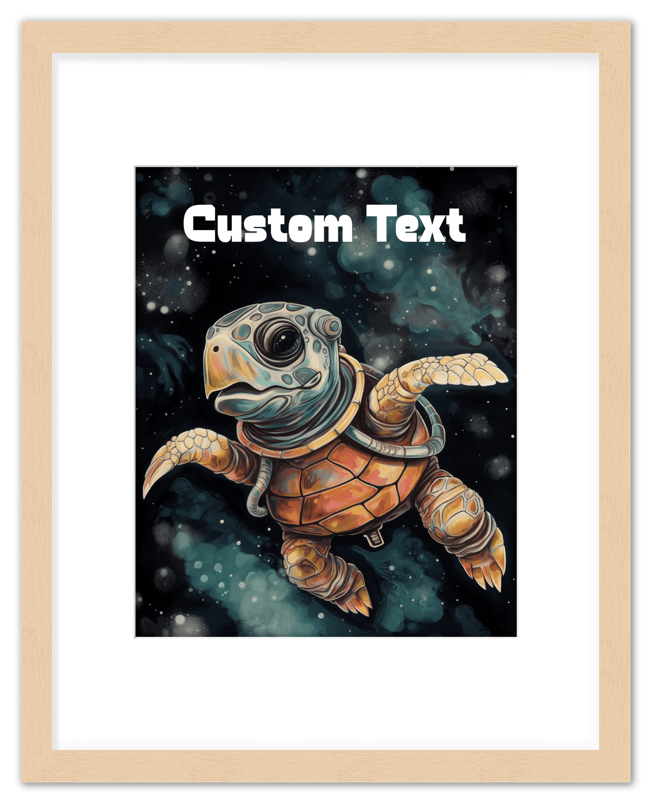 Just So Posh SpaceAni 1 Turtle 1 Wall Art Decor Poster Photo Print, Ideal For Home or Office - Front View