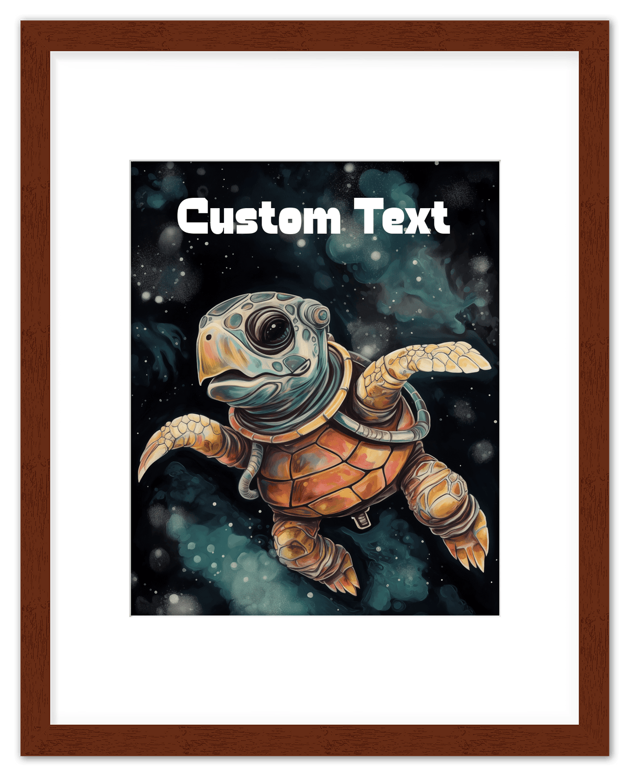 Just So Posh SpaceAni 1 Turtle 1 Wall Art Decor Poster Photo Print, Ideal For Home or Office - Front View