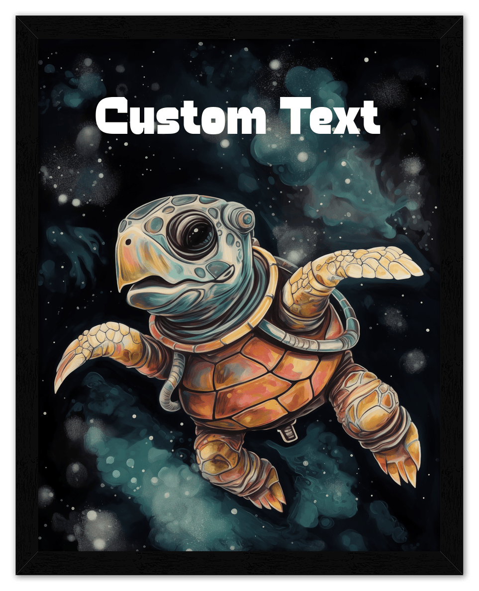 Just So Posh SpaceAni 1 Turtle 1 Wall Art Decor Poster Photo Print, Ideal For Home or Office - Front View