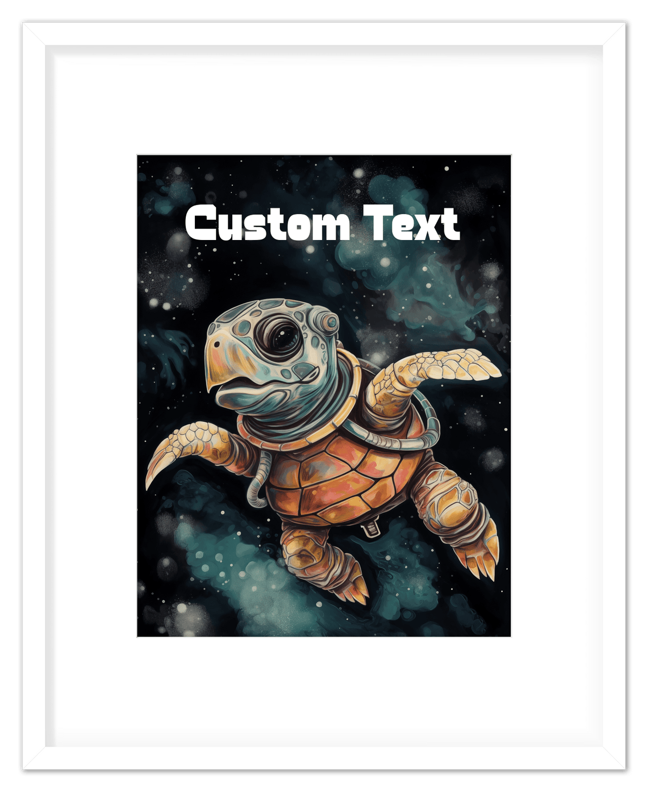 Just So Posh SpaceAni 1 Turtle 1 Wall Art Decor Poster Photo Print, Ideal For Home or Office - Front View