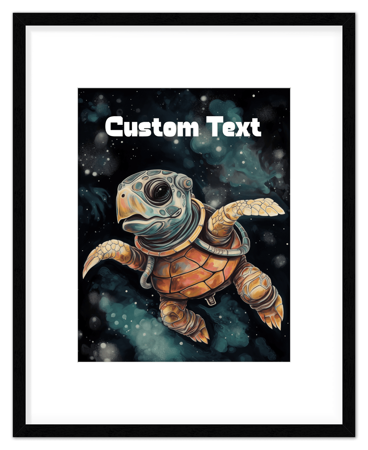 Just So Posh SpaceAni 1 Turtle 1 Wall Art Decor Poster Photo Print, Ideal For Home or Office - Front View