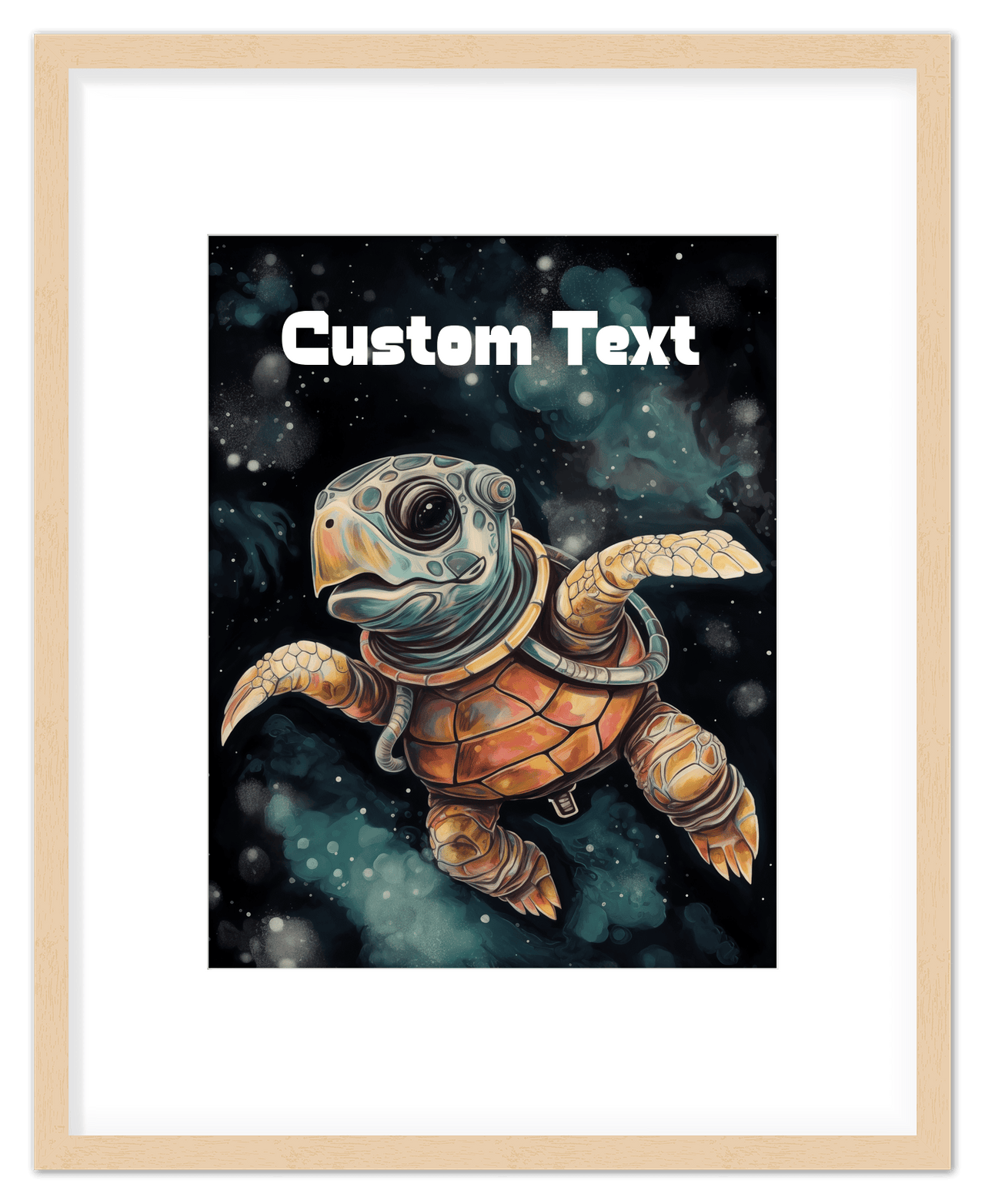 Just So Posh SpaceAni 1 Turtle 1 Wall Art Decor Poster Photo Print, Ideal For Home or Office - Front View