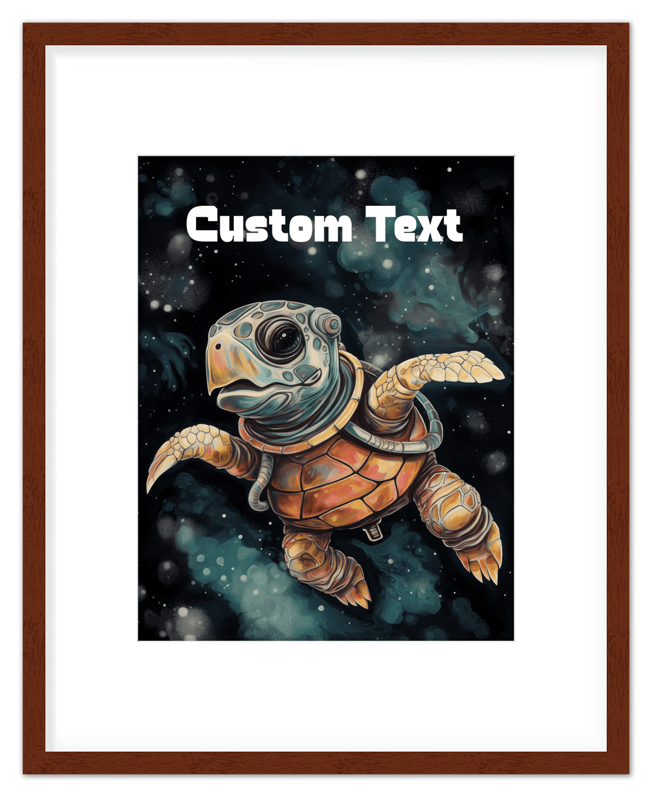 Just So Posh SpaceAni 1 Turtle 1 Wall Art Decor Poster Photo Print, Ideal For Home or Office - Front View