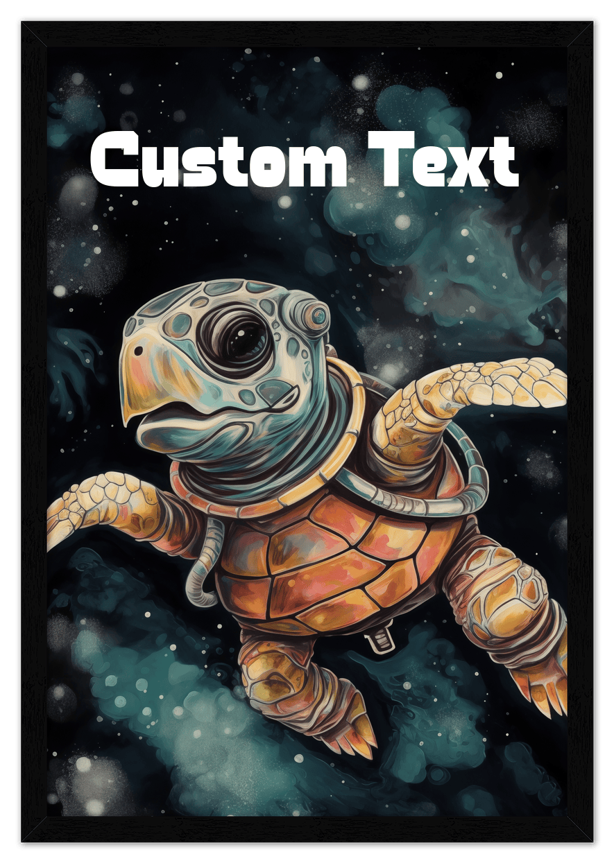 Just So Posh SpaceAni 1 Turtle 1 Wall Art Decor Poster Photo Print, Ideal For Home or Office - Front View