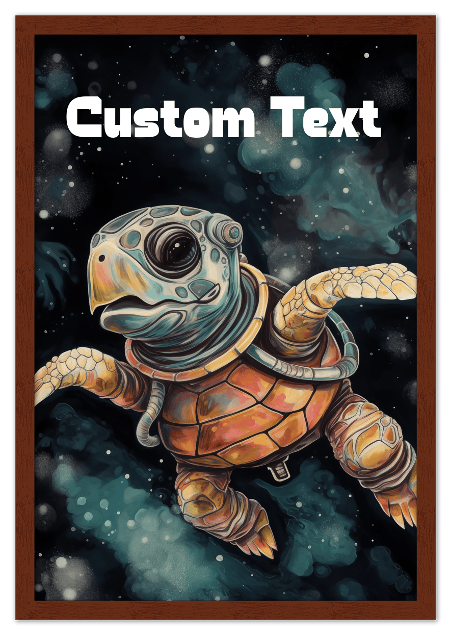 Just So Posh SpaceAni 1 Turtle 1 Wall Art Decor Poster Photo Print, Ideal For Home or Office - Front View