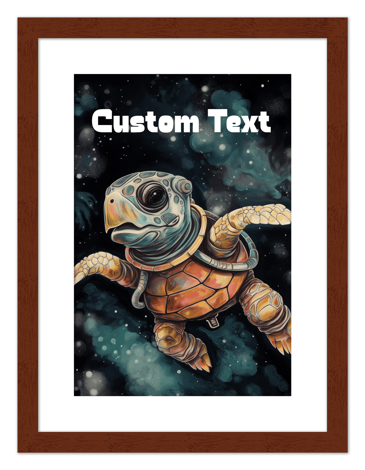 Just So Posh SpaceAni 1 Turtle 1 Wall Art Decor Poster Photo Print, Ideal For Home or Office - Front View