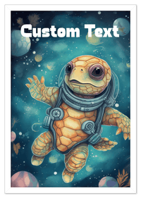 Thumbnail for Just So Posh SpaceAni 1 Turtle 2 Wall Art Decor Poster Photo Print, Ideal For Home or Office - Front View