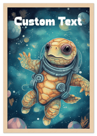 Thumbnail for Just So Posh SpaceAni 1 Turtle 2 Wall Art Decor Poster Photo Print, Ideal For Home or Office - Front View