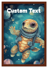 Thumbnail for Just So Posh SpaceAni 1 Turtle 2 Wall Art Decor Poster Photo Print, Ideal For Home or Office - Front View