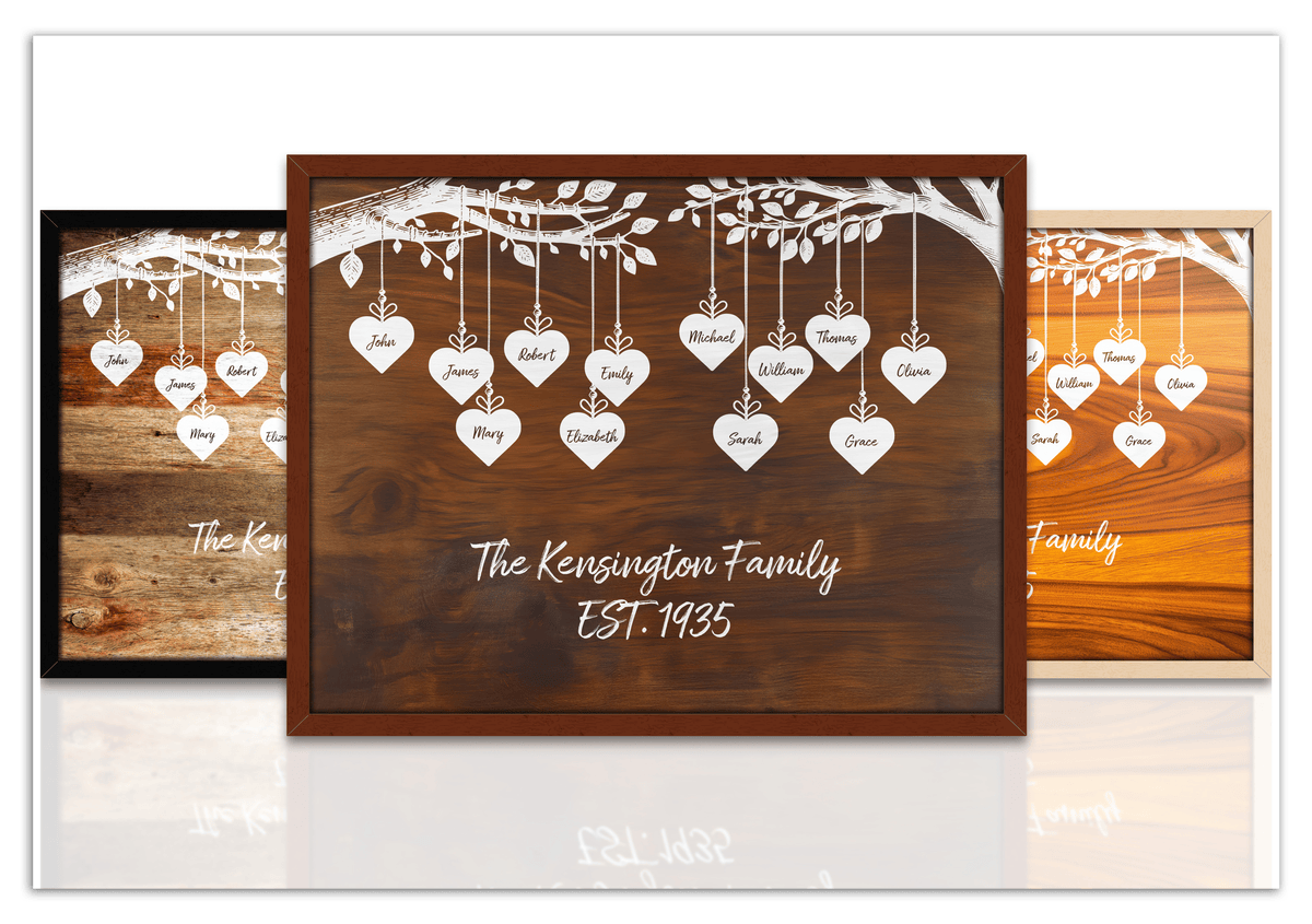 Just So Posh Family Tree Wall Art Decor Poster Photo Print, Ideal For Home or Office - Front View