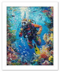 Thumbnail for Just So Posh Scuba-Diving Wall Art Decor Poster Photo Print, Ideal For Home or Office - Front View