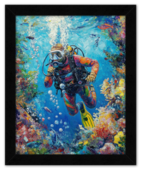Thumbnail for Just So Posh Scuba-Diving Wall Art Decor Poster Photo Print, Ideal For Home or Office - Front View