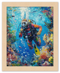 Thumbnail for Just So Posh Scuba-Diving Wall Art Decor Poster Photo Print, Ideal For Home or Office - Front View