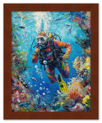 Thumbnail for Just So Posh Scuba-Diving Wall Art Decor Poster Photo Print, Ideal For Home or Office - Front View