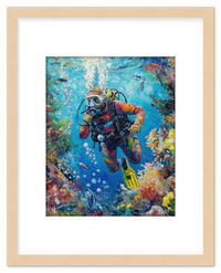 Thumbnail for Just So Posh Scuba-Diving Wall Art Decor Poster Photo Print, Ideal For Home or Office - Front View
