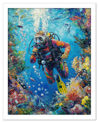 Thumbnail for Just So Posh Scuba-Diving Wall Art Decor Poster Photo Print, Ideal For Home or Office - Front View