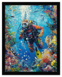 Thumbnail for Just So Posh Scuba-Diving Wall Art Decor Poster Photo Print, Ideal For Home or Office - Front View