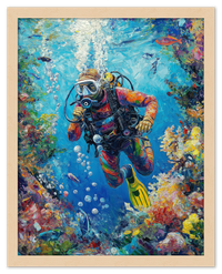 Thumbnail for Just So Posh Scuba-Diving Wall Art Decor Poster Photo Print, Ideal For Home or Office - Front View
