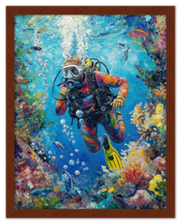 Thumbnail for Just So Posh Scuba-Diving Wall Art Decor Poster Photo Print, Ideal For Home or Office - Front View