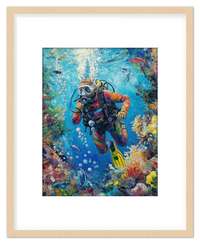 Thumbnail for Just So Posh Scuba-Diving Wall Art Decor Poster Photo Print, Ideal For Home or Office - Front View