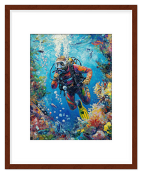 Thumbnail for Just So Posh Scuba-Diving Wall Art Decor Poster Photo Print, Ideal For Home or Office - Front View