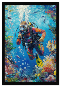 Thumbnail for Just So Posh Scuba-Diving Wall Art Decor Poster Photo Print, Ideal For Home or Office - Front View