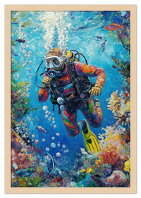 Thumbnail for Just So Posh Scuba-Diving Wall Art Decor Poster Photo Print, Ideal For Home or Office - Front View