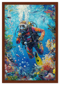 Thumbnail for Just So Posh Scuba-Diving Wall Art Decor Poster Photo Print, Ideal For Home or Office - Front View