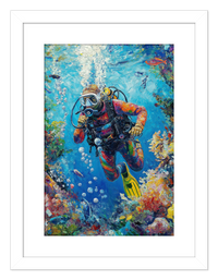 Thumbnail for Just So Posh Scuba-Diving Wall Art Decor Poster Photo Print, Ideal For Home or Office - Front View